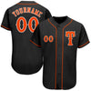 Custom Black Orange-White Authentic Baseball Jersey