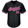 Custom Black Pink-White Authentic Throwback Rib-Knit Baseball Jersey Shirt