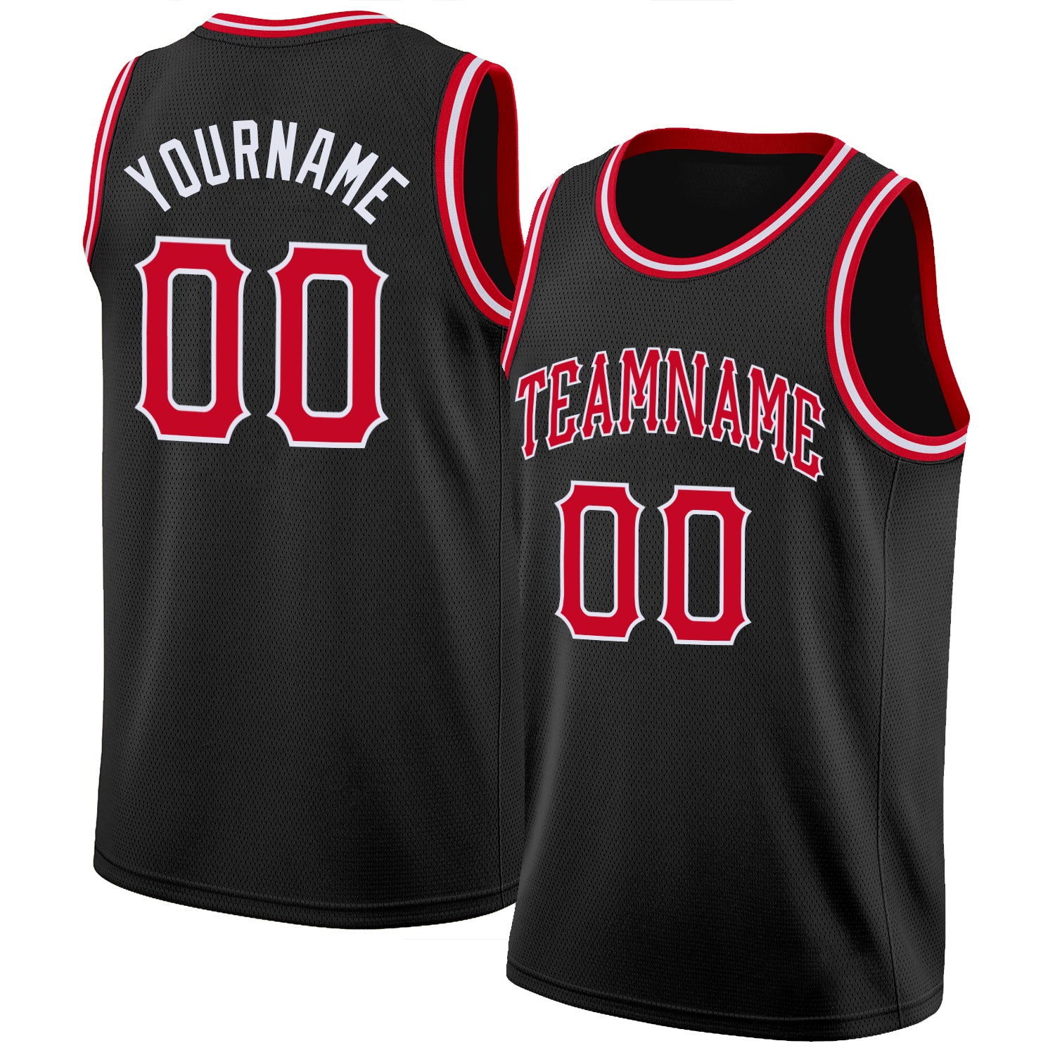Black and Red Sleeveless Jersey