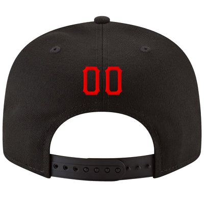 Custom Black Red-Gold Stitched Adjustable Snapback Hat