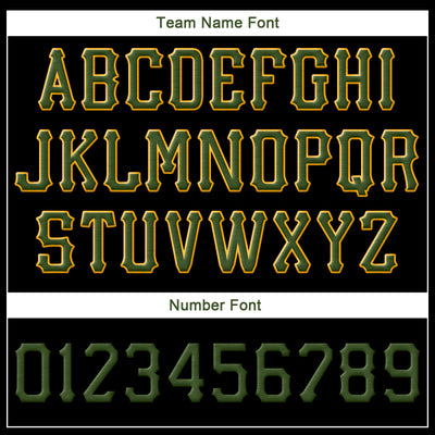 Custom Black Green-Gold Stitched Adjustable Snapback Hat