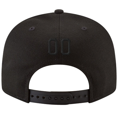 Custom Black Black-White Stitched Adjustable Snapback Hat