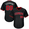 Custom Black Red-White Authentic Throwback Rib-Knit Baseball Jersey Shirt