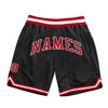Custom Black Red-White Authentic Throwback Basketball Shorts