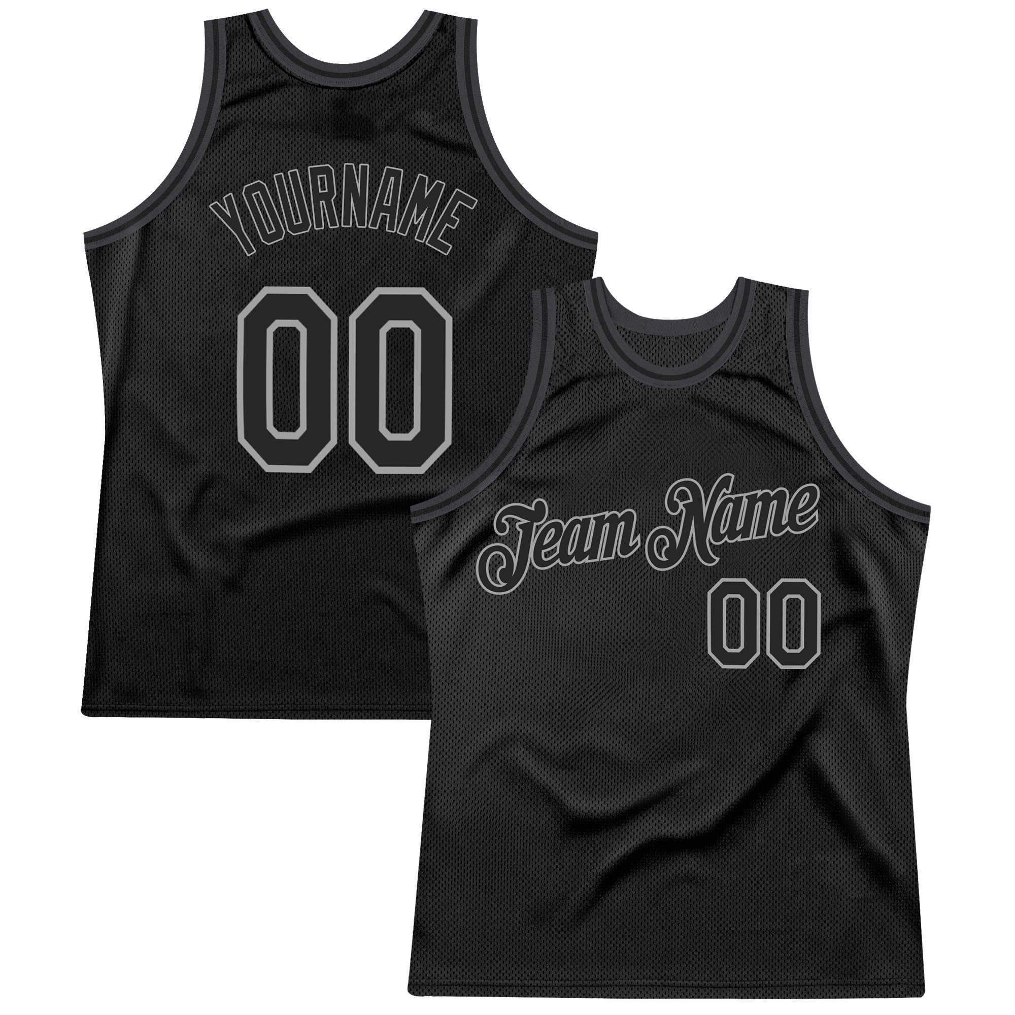 Cheap Custom Black Black-White Authentic Throwback Basketball
