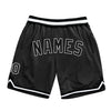 Custom Black Black-White Authentic Throwback Basketball Shorts