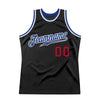 Custom Black Royal-Red Authentic Throwback Basketball Jersey
