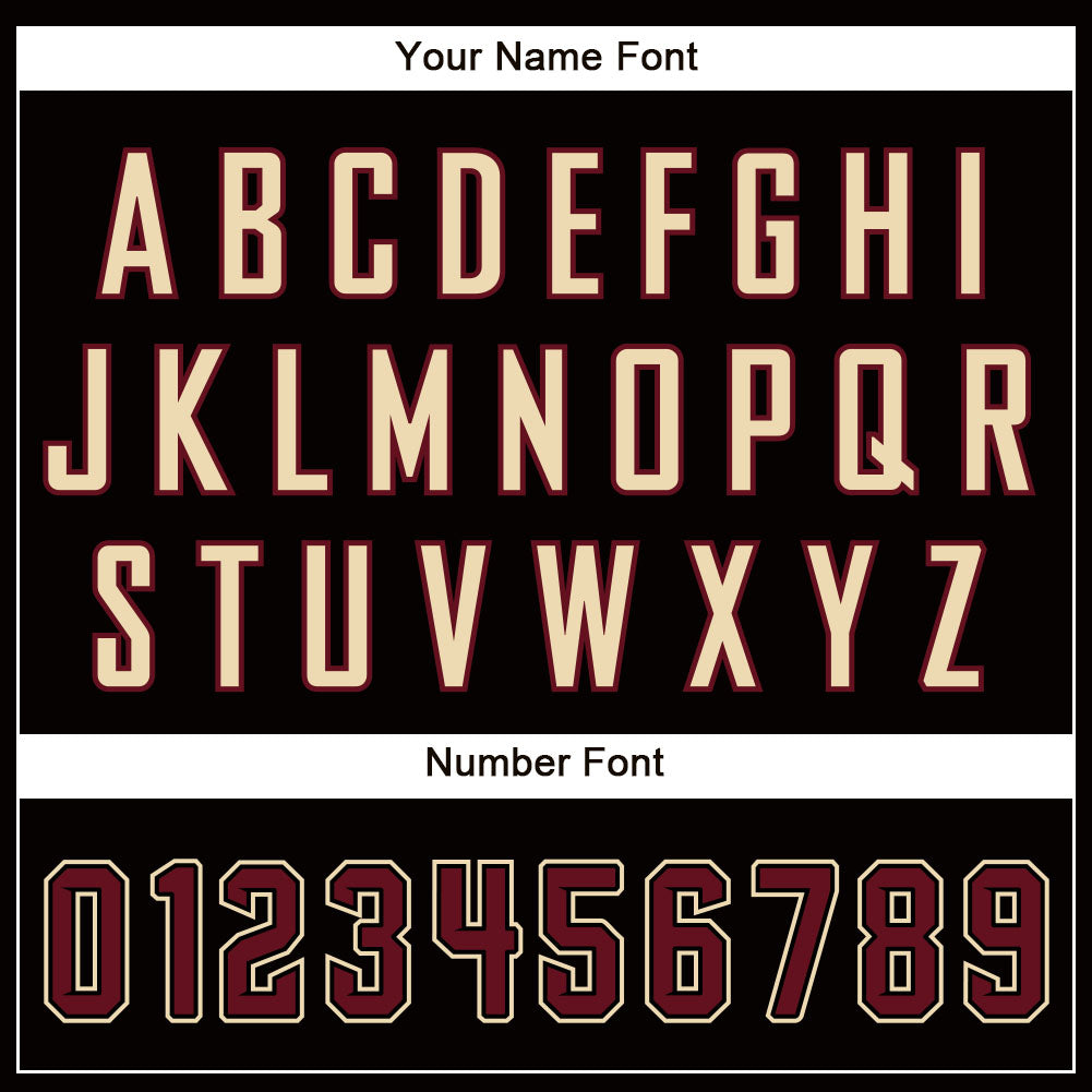 Custom Black Crimson-City Cream Authentic Baseball Jersey