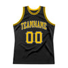 Custom Black Gold-White Authentic Throwback Basketball Jersey