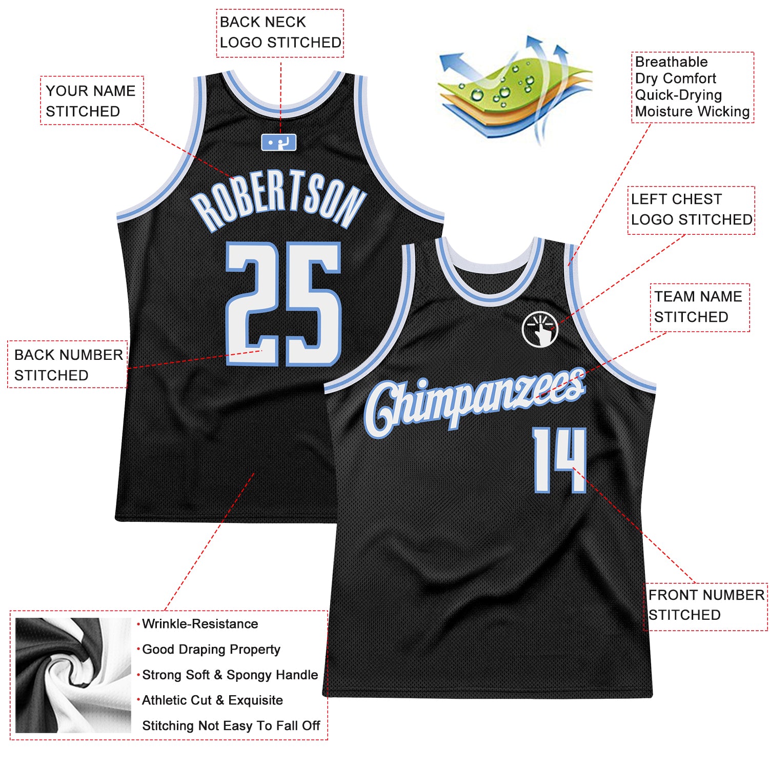 FANSIDEA Custom White Silver Gray-Light Blue Authentic Throwback Basketball Jersey Men's Size:S