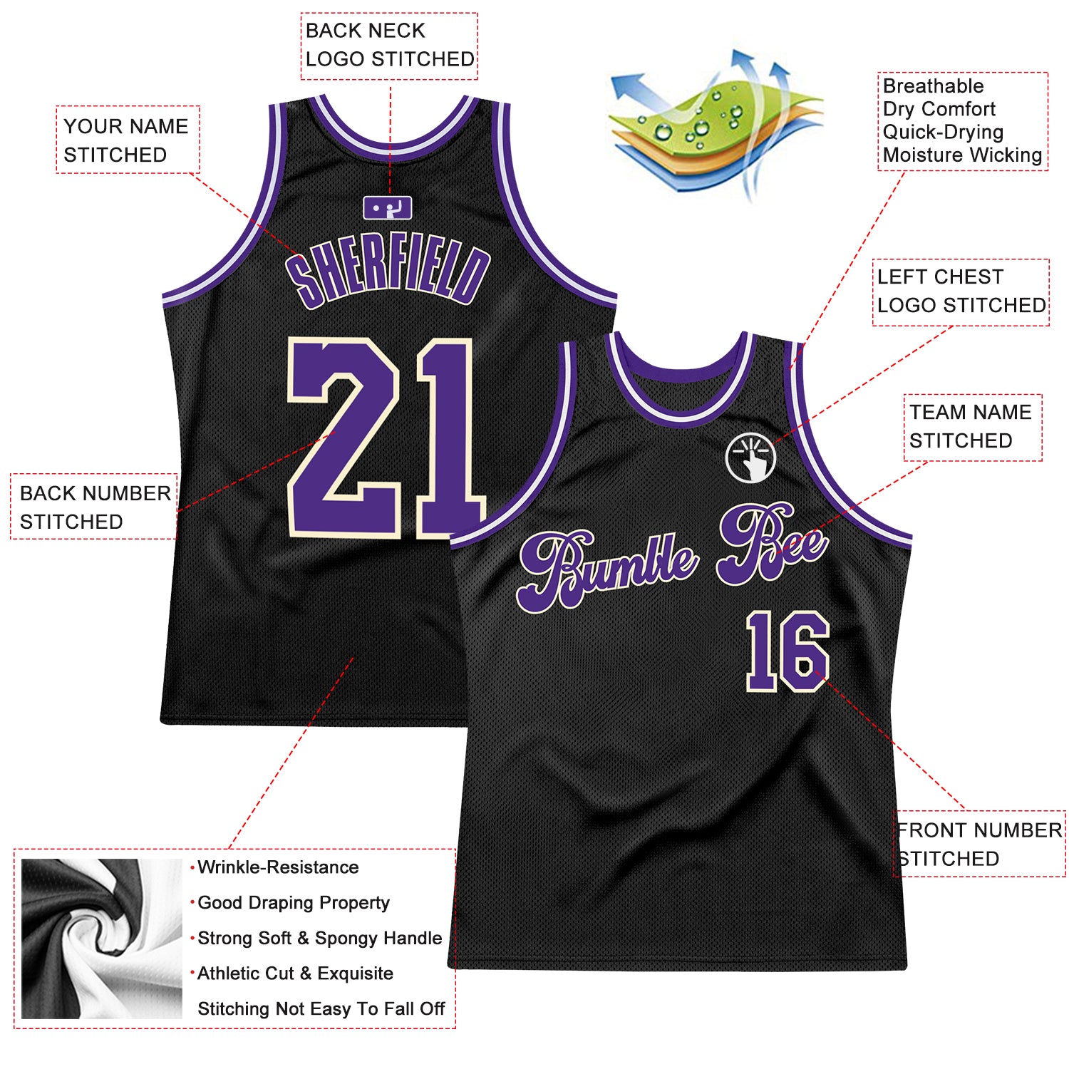 free customize of name and number only sac 09 basketball jersey