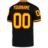 Custom Black Gold-Red Mesh Authentic Throwback Football Jersey