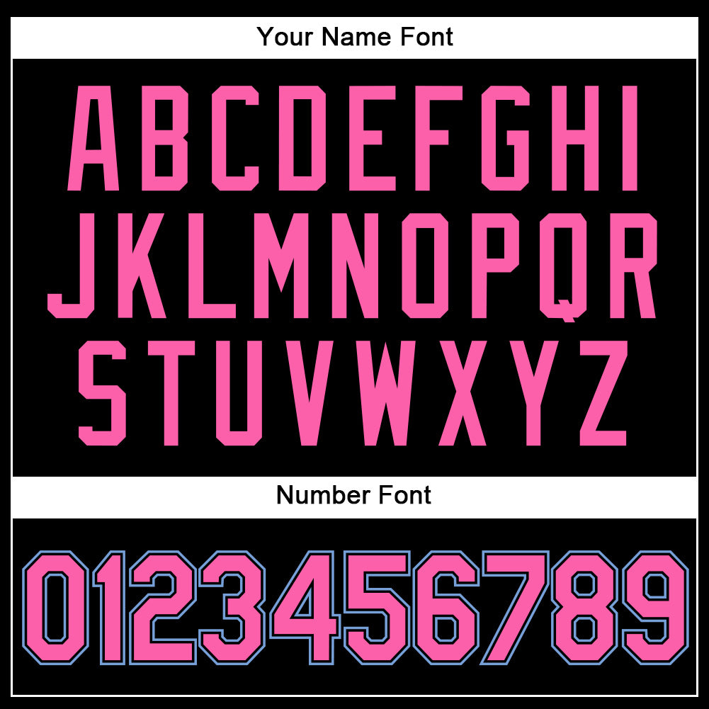 Custom Black White Pinstripe Pink-Light Blue Authentic Baseball Jersey