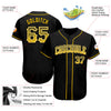 Custom Black Gold-White Authentic Drift Fashion Baseball Jersey