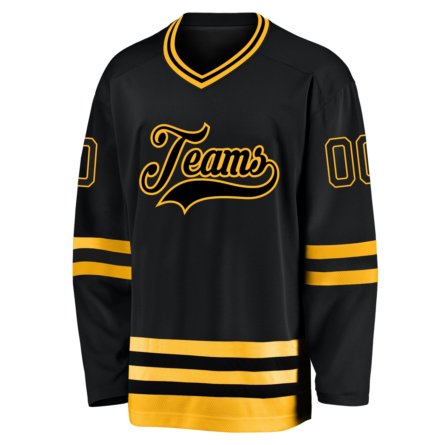 Cheap Custom Old Gold Black-Cream Hockey Jersey Free Shipping