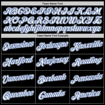 Custom Black White-Royal Performance T-Shirt