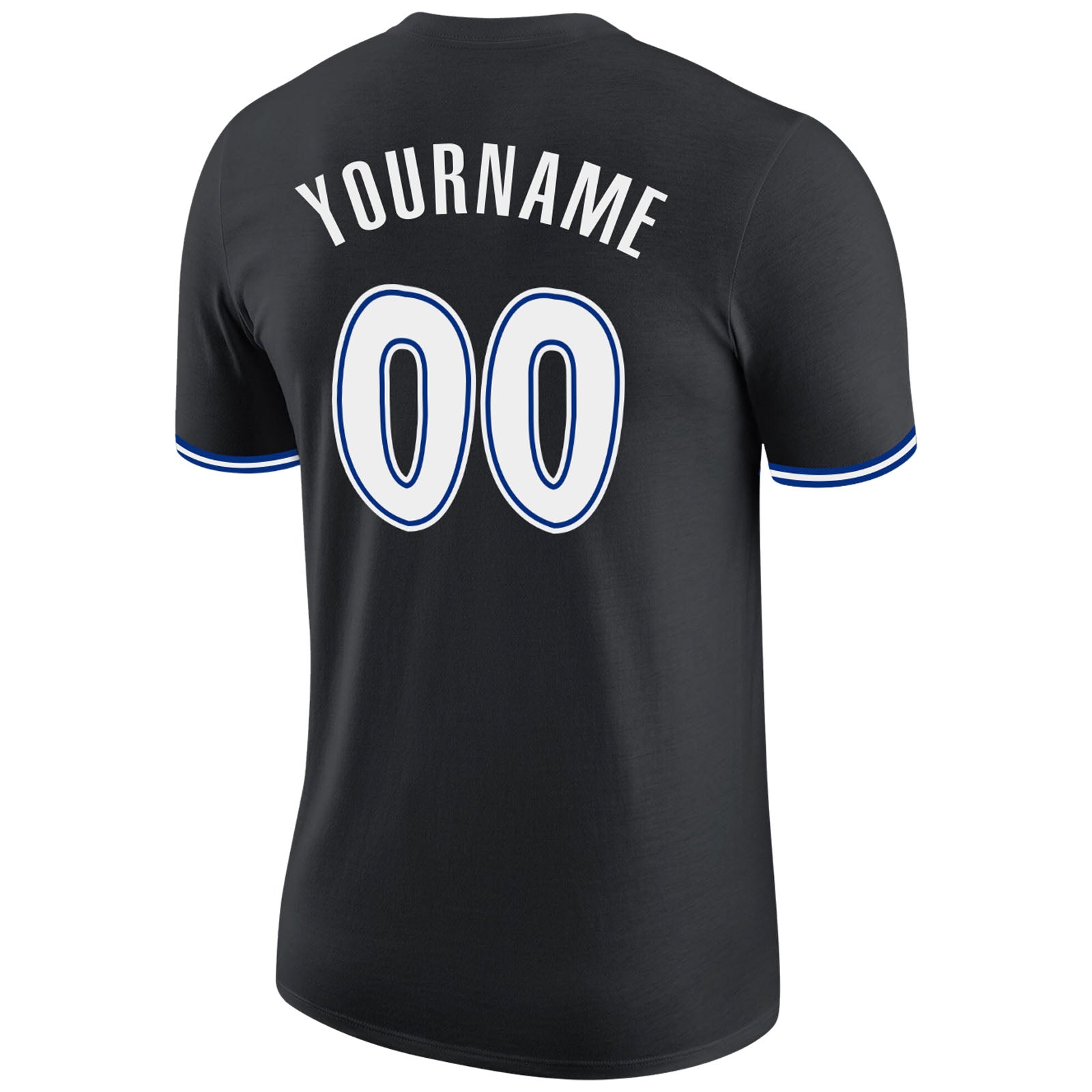 Custom Black White-Royal Performance T-Shirt