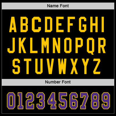 Custom Black Purple-Gold Hockey Jersey