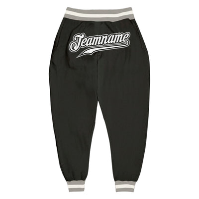 Custom Black White-Gray Sports Pants