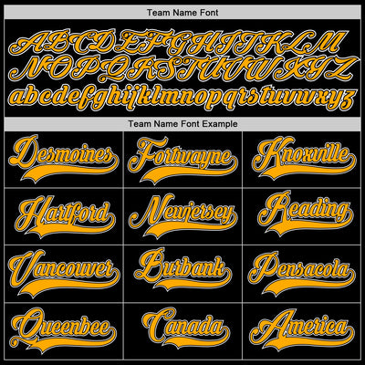 Custom Black Gold-White Authentic Baseball Jersey