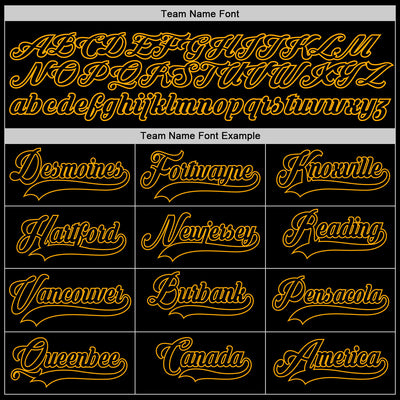 Custom Black Black-Gold Authentic Baseball Jersey