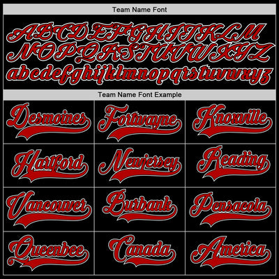 Custom Black Red-White Authentic Baseball Jersey