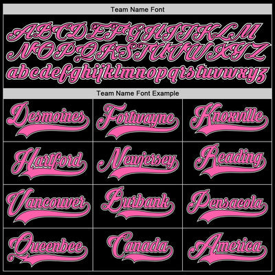 Custom Black Pink-White Authentic Baseball Jersey