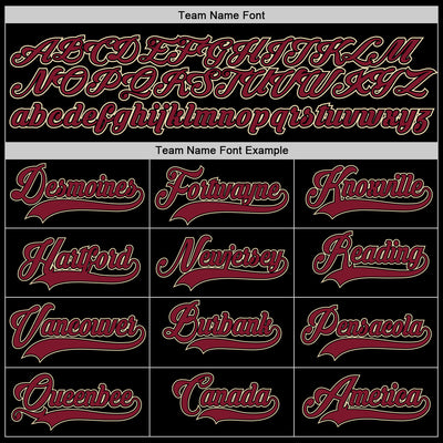 Custom Black Crimson-City Cream Authentic Baseball Jersey