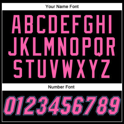 Custom Black White Pinstripe Pink-Light Blue Authentic Baseball Jersey