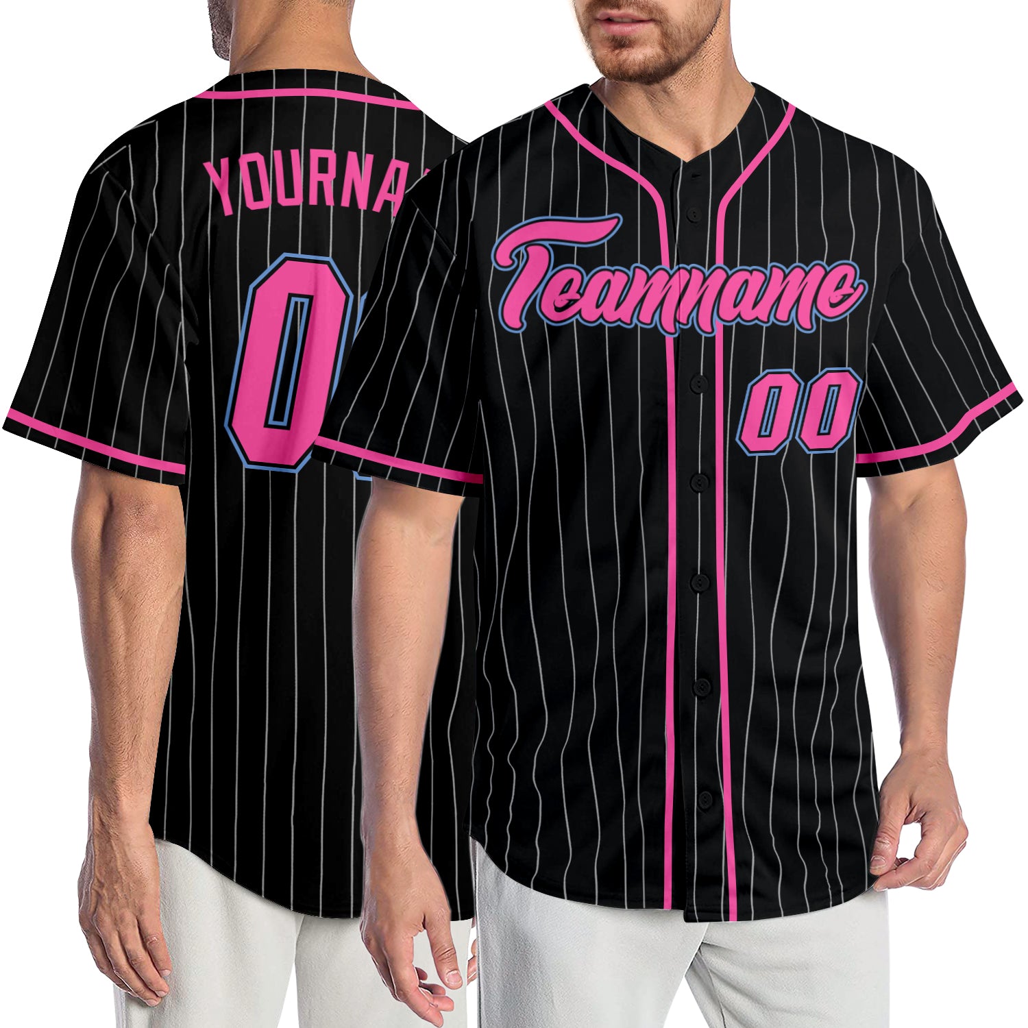 black pinstripe baseball uniforms