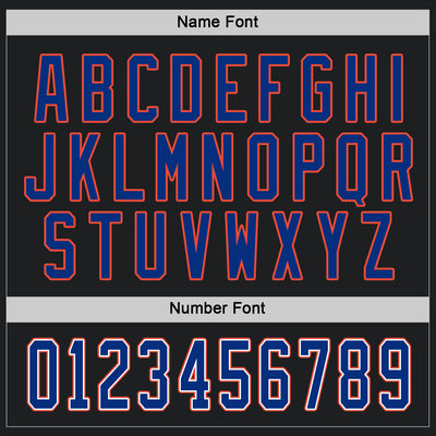 Custom Black Royal-Orange Hockey Jersey