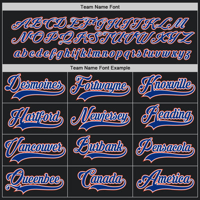 Custom Black Royal-Orange Hockey Jersey