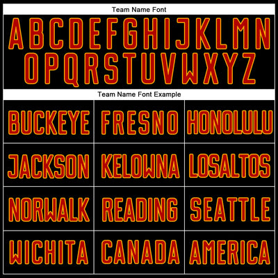 Custom Black Red-Gold Authentic Baseball Jersey