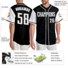 Custom Black White-Gray Authentic Two Tone Baseball Jersey