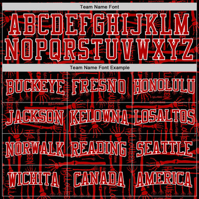 Custom Stitched Black Red-White 3D Pattern Halloween Sports Pullover Sweatshirt Hoodie