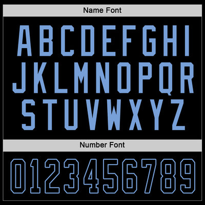 Custom Black Black-Light Blue Hockey Jersey