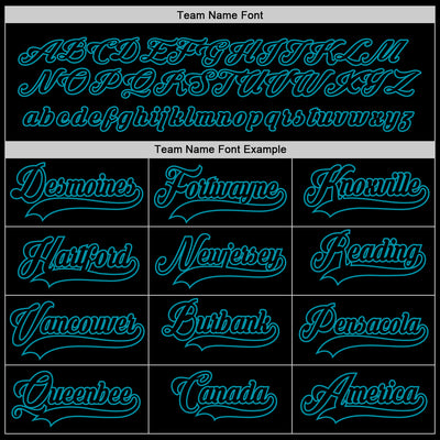 Custom Black Black-Teal Hockey Jersey