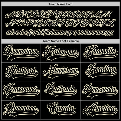 Custom Black Black-Cream Hockey Jersey