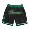 Custom Black Kelly Green-Old Gold Authentic Throwback Basketball Shorts