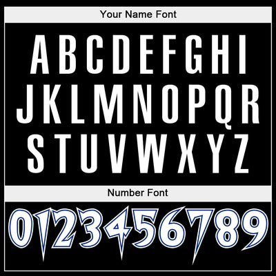 Custom Stitched Black White-Royal Sports Pullover Sweatshirt Hoodie