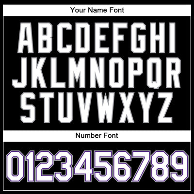 Custom Black White-Purple Authentic Baseball Jersey