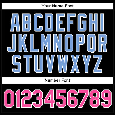 Custom Black Pink-Light Blue Authentic Baseball Jersey