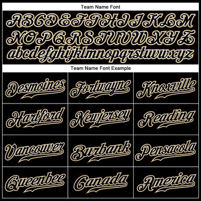 Custom Black Black-Old Gold Authentic Baseball Jersey