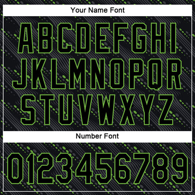 Custom Black Black-Neon Green 3D Pattern Design Authentic Baseball Jersey