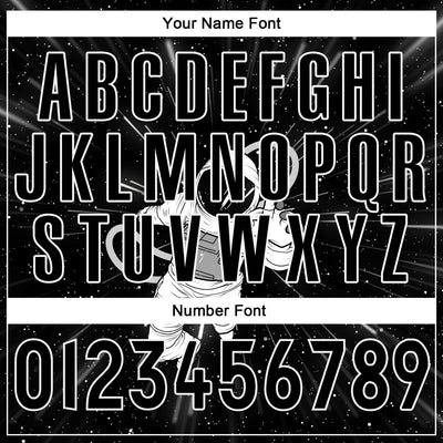 Custom Black Black-White 3D Pattern Design Astronaut Authentic Baseball Jersey