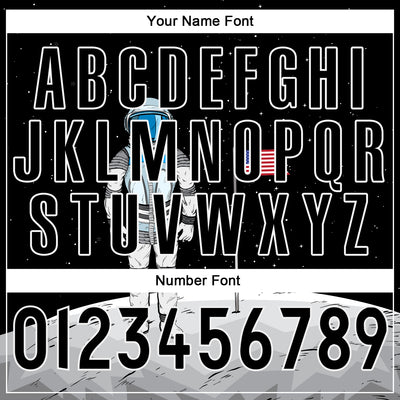 Custom Black Black-White 3D Pattern Design Astronaut Authentic Baseball Jersey