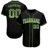 Custom Black Neon Green-White Authentic Drift Fashion Baseball Jersey