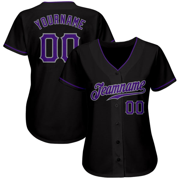 Custom Purple Baseball Jersey White-Black Authentic - FansIdea