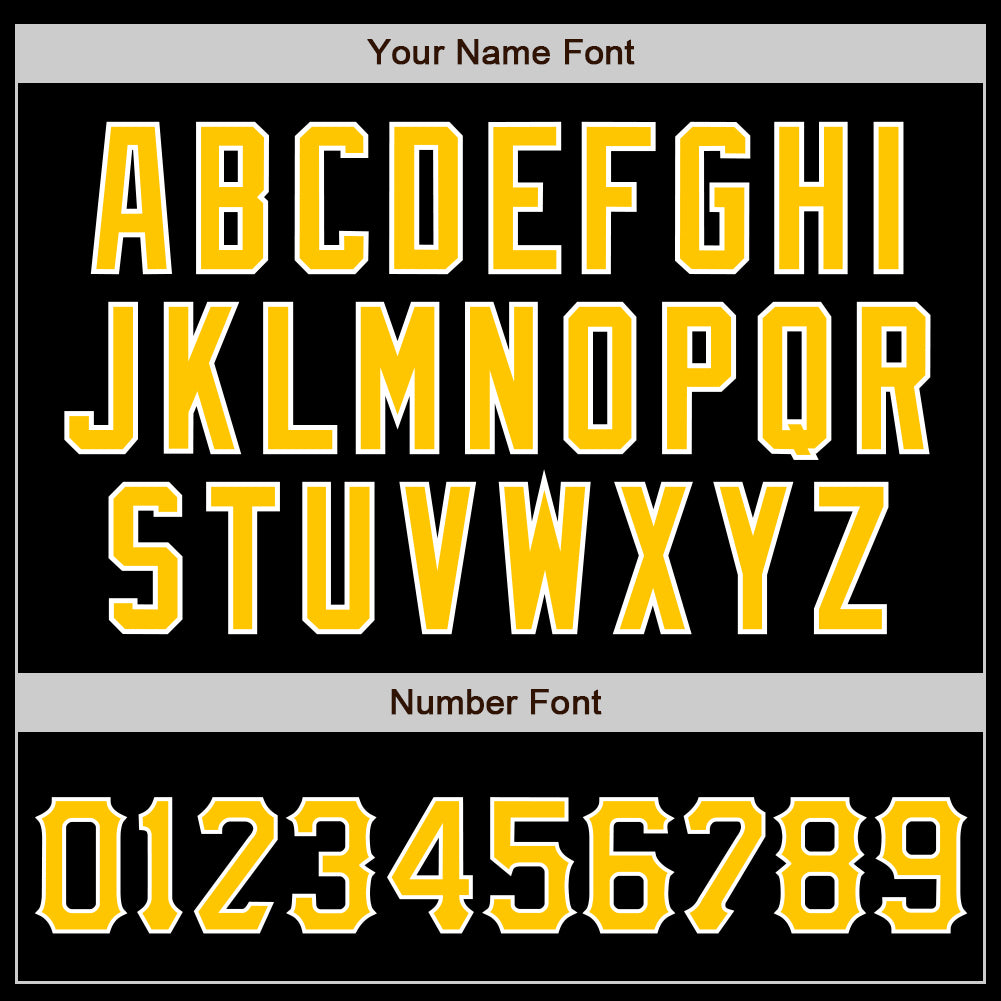 Custom Black Gold-White Authentic Baseball Jersey