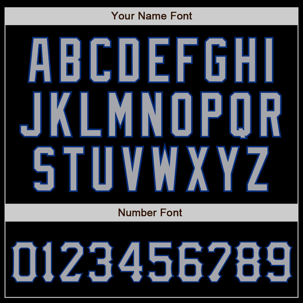 Custom Black Gray-Royal Authentic Baseball Jersey